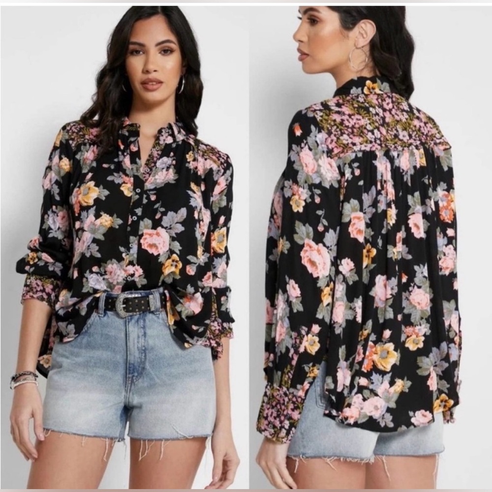 Free People Hold On To Me Floral Blouse